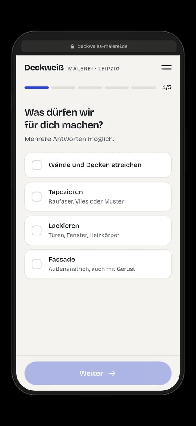 Eine Anfrage in Schritten – Vorschau