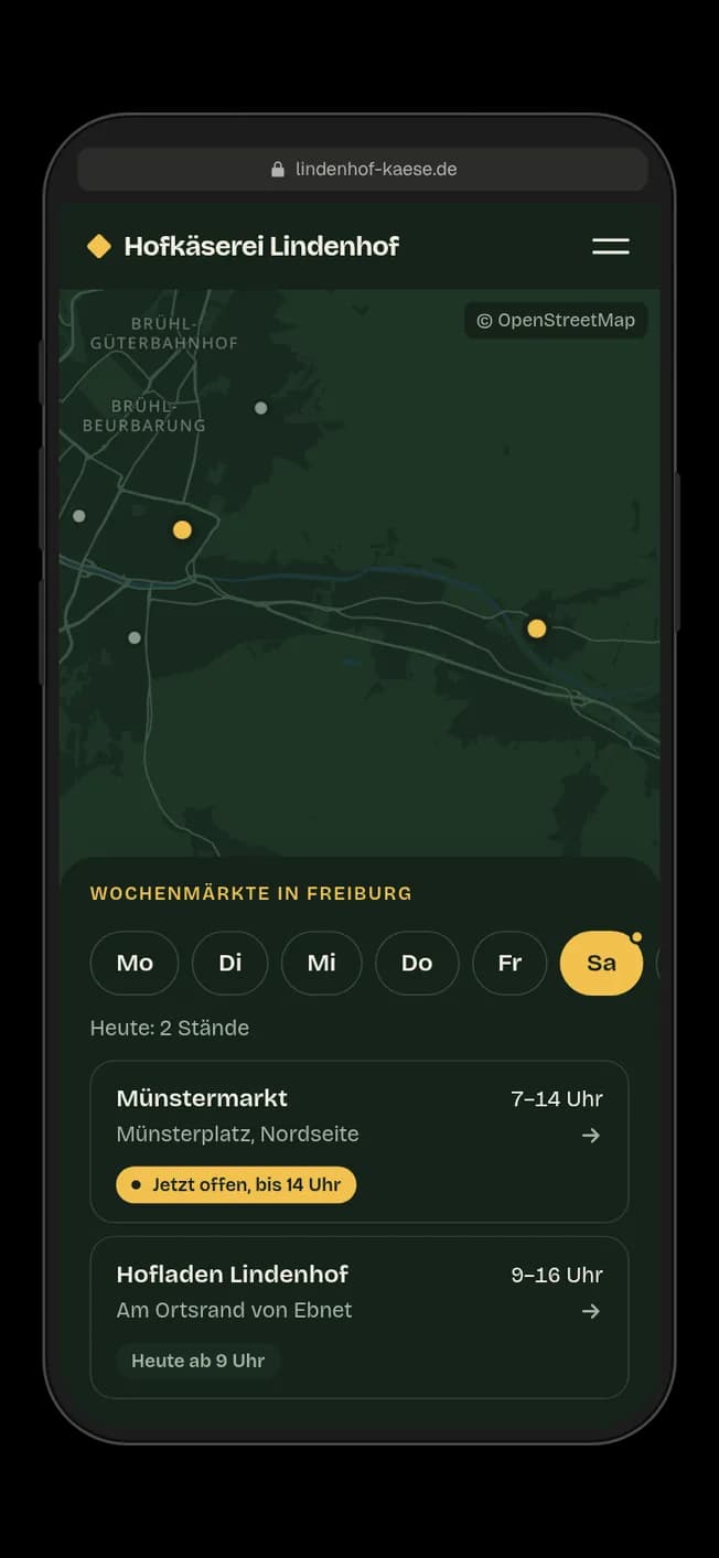 Eine Karte mit Standorten – Vorschau